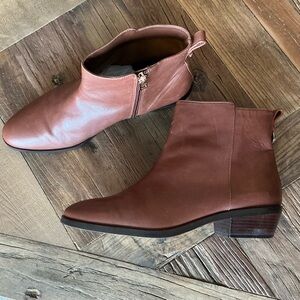 Coach Carmen Brown Leather Booties, Size 9